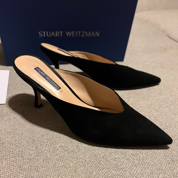 Stuart Weitzman Lulah Kitten Heel Mules Size 9 - Picture 6 of 13
